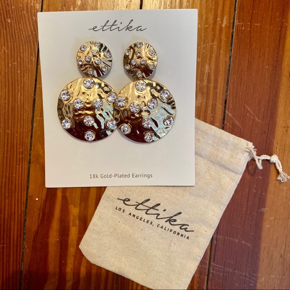 Ettika 18k Gold-Plated Drop Earrings Brand New